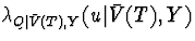 $\lambda_{Q\vert\bar{V}(T),Y}(u\vert\bar{V}(T),Y)$