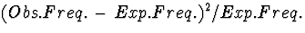 $(Obs.Freq. \, - \, Exp.Freq.)^2/Exp.Freq.$