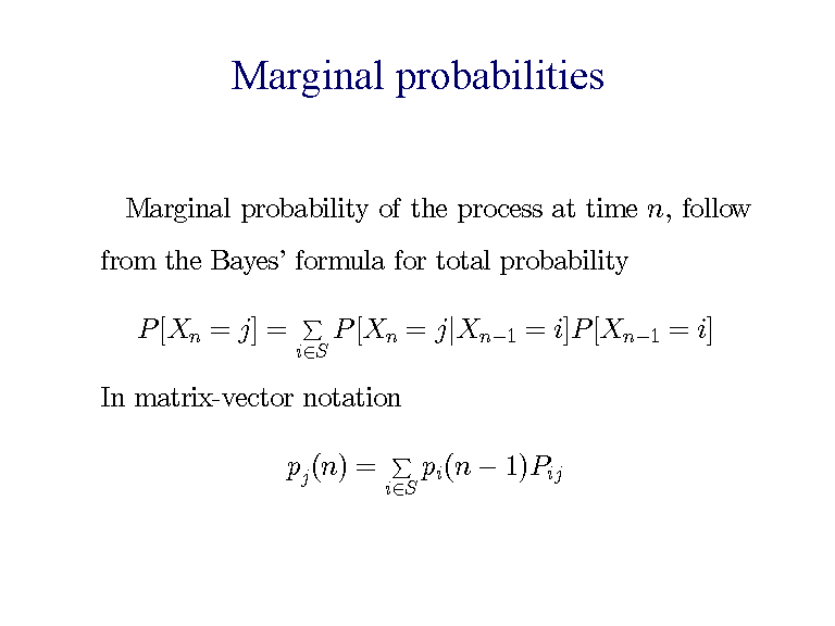 Marginal probabilities